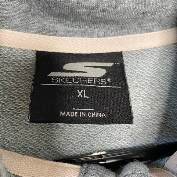 SKECHERS Mens Sweatshirt Henley Pullover Mock Neck Sweater Top Blue Size XL - Picture 5 of 6